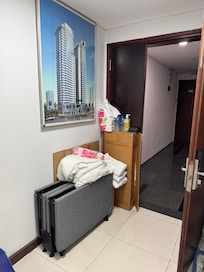 Front hall - their stuff!