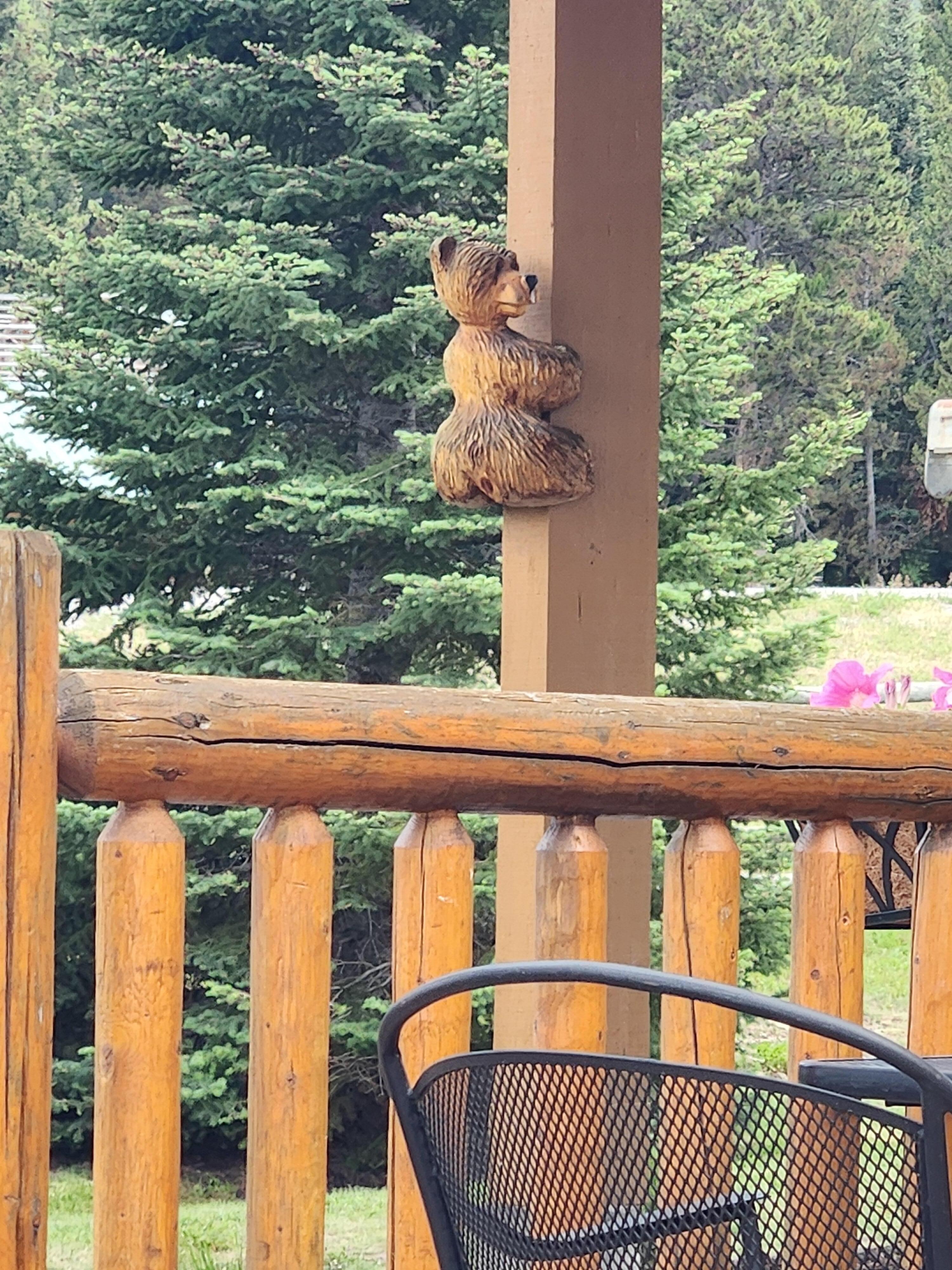 Cute bear greets you at your arrival.