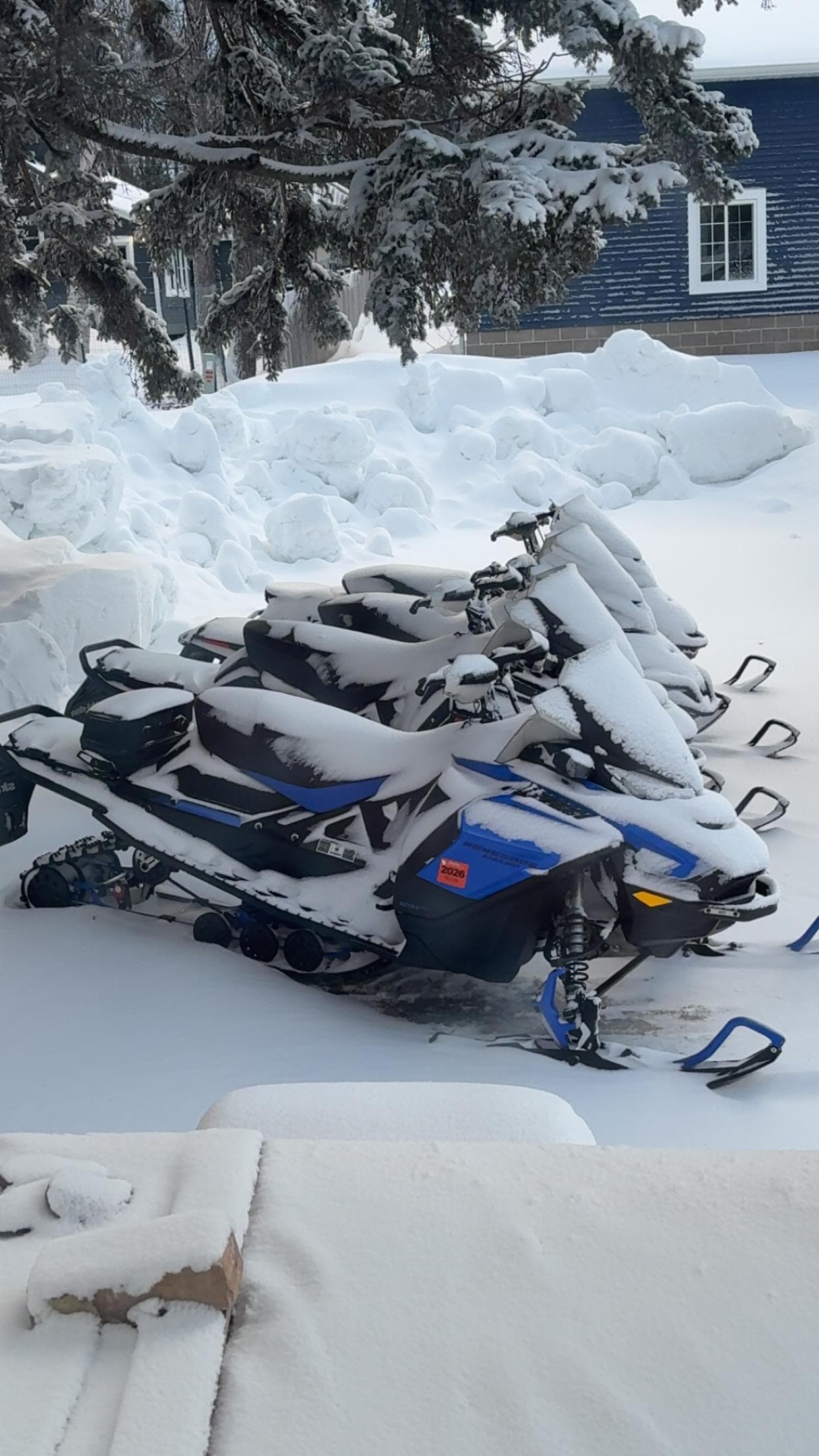 Plenty of room to unload our sleds and have them right by the house.