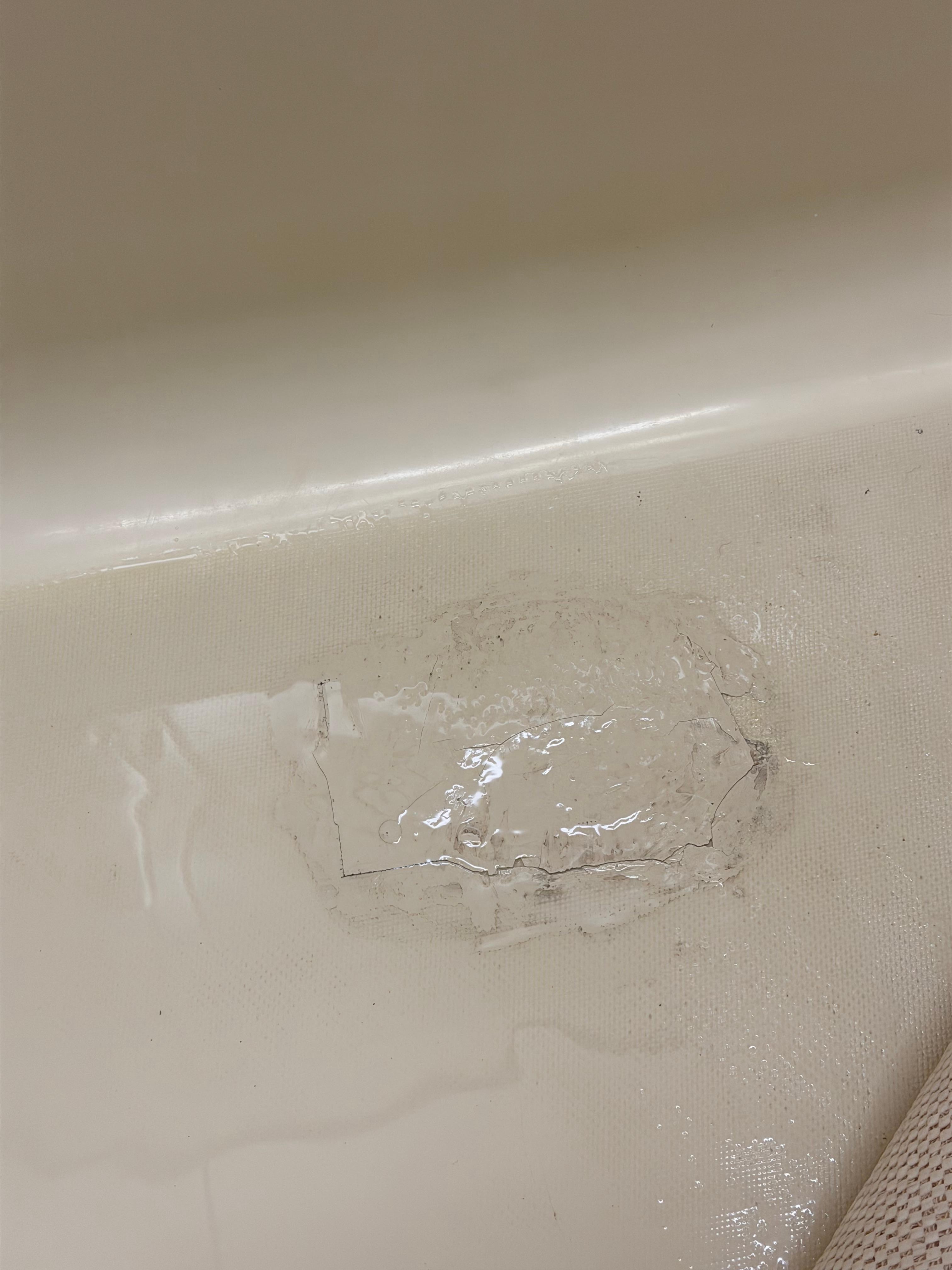 Squishy spot in the tub. 