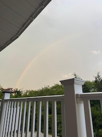 A beach rainbow on our last night!