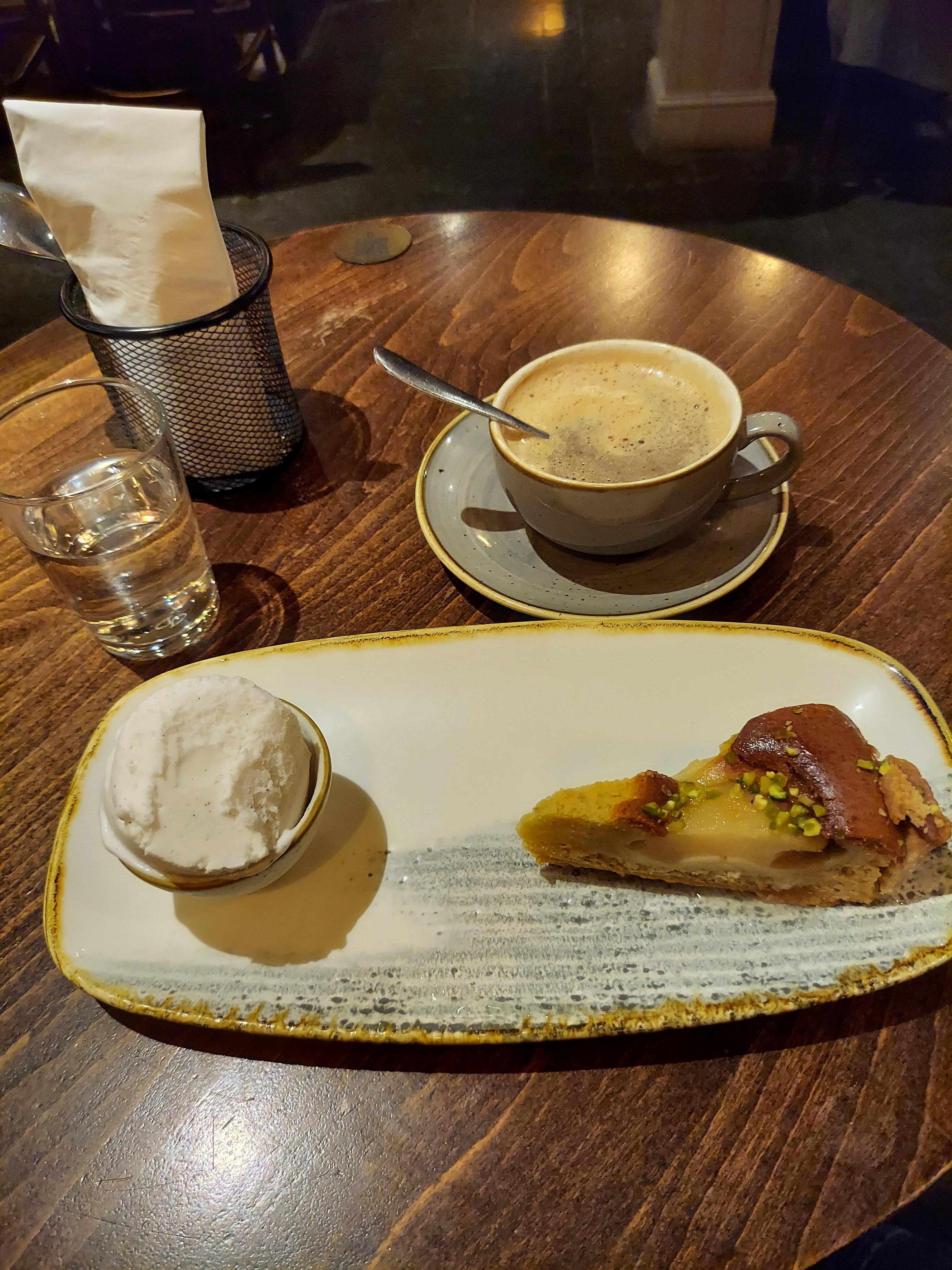 Sticky toffee pudding and Irish coffee