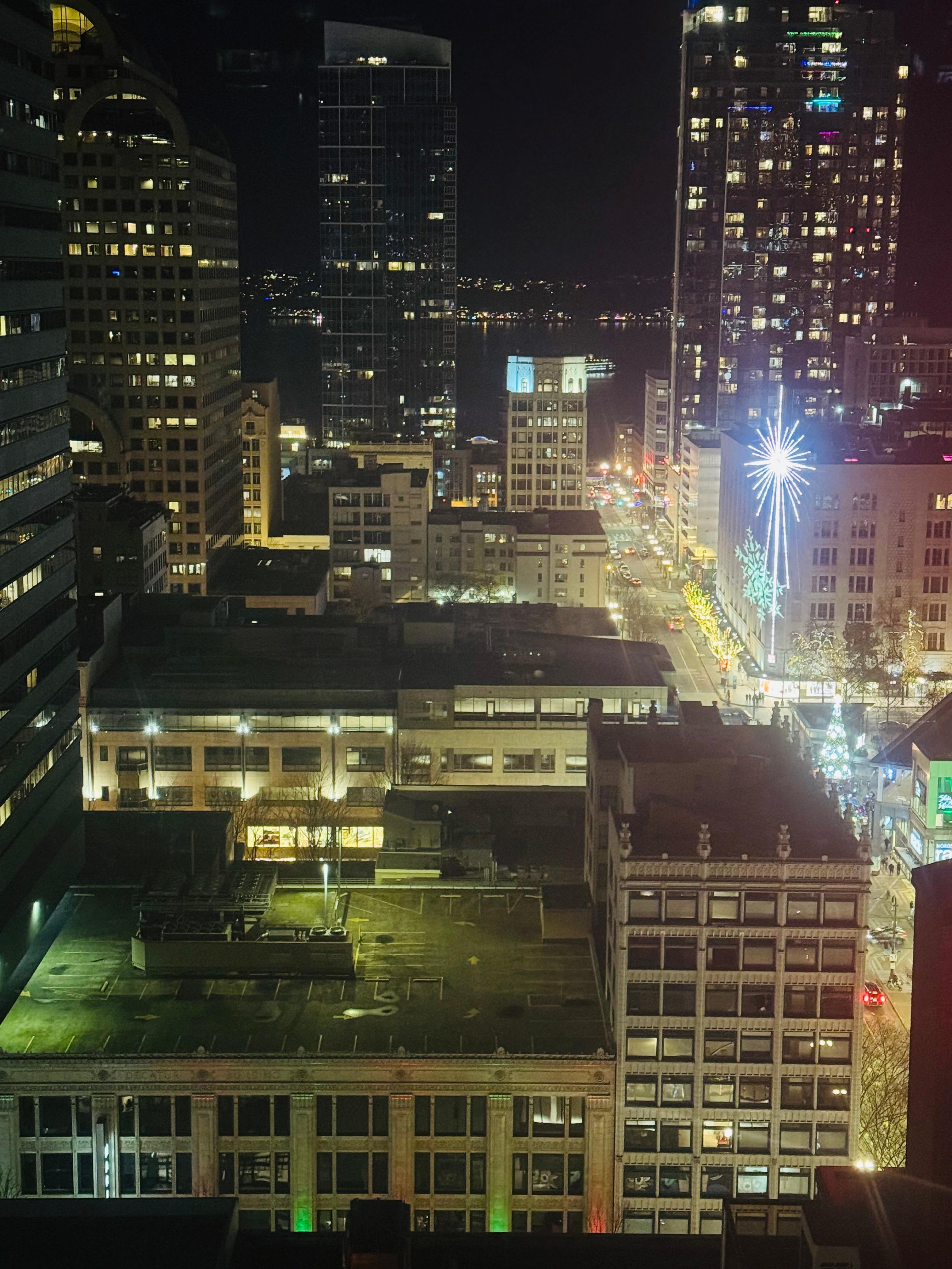 Our bay view at night.