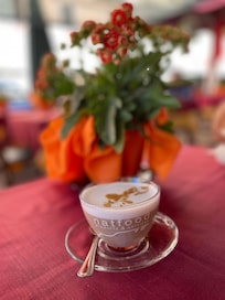 Cafe down the sidewalk about 100 yards. Latte Macciatto