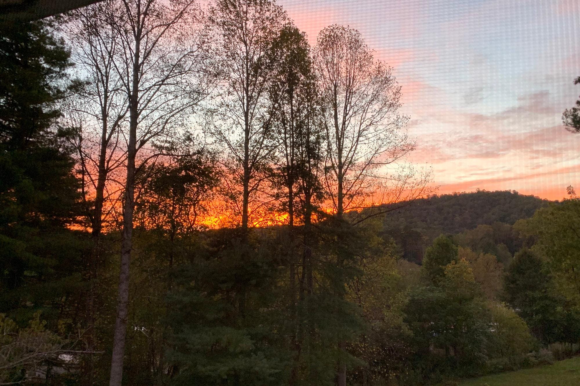 A lovely sunset over Pisgah National Forest
