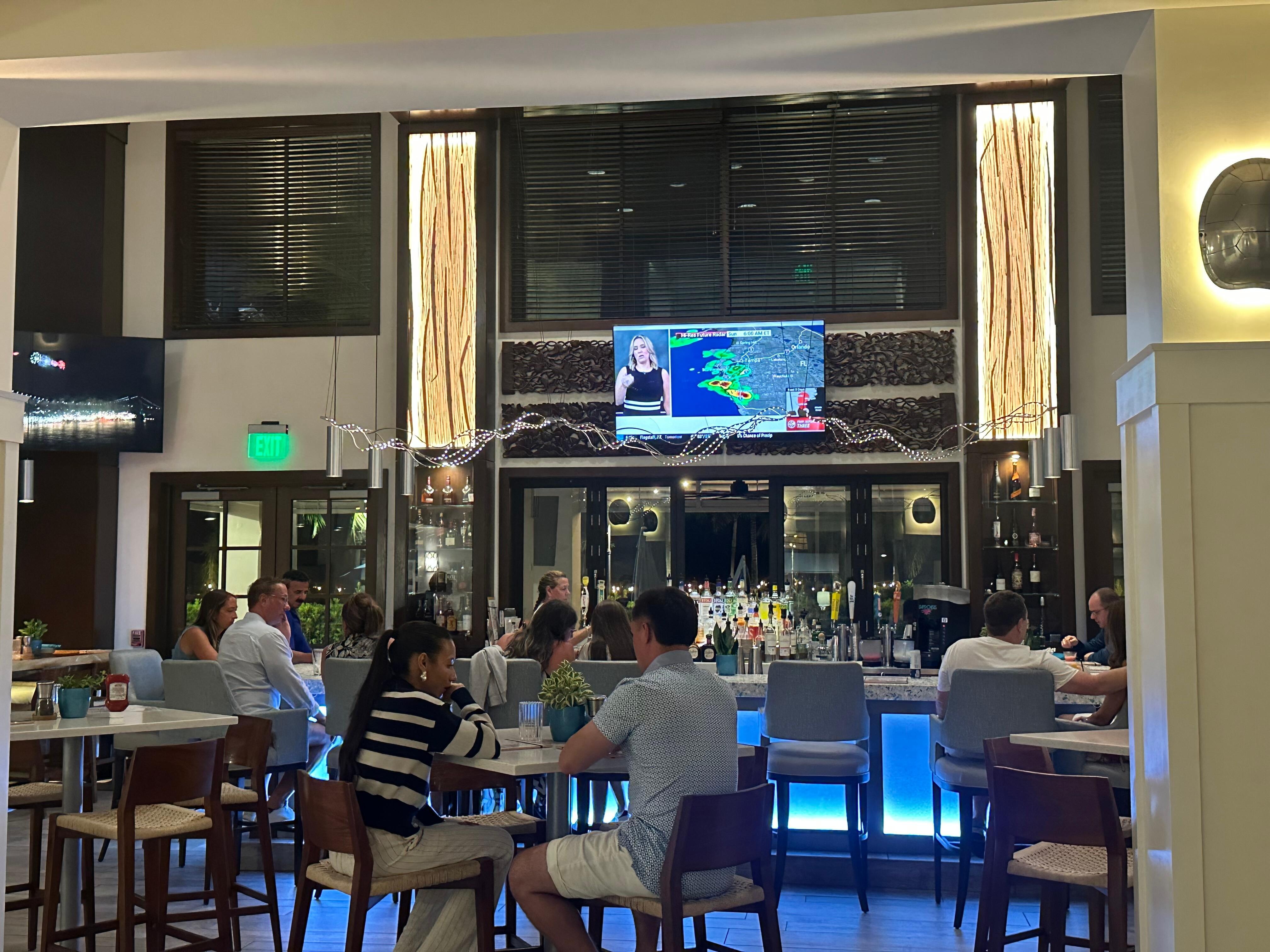 Nice bar/restaurant on site