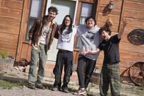 Awesome photo in front of the cabin
