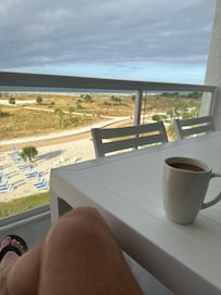 enjoying morning coffee from my balcony