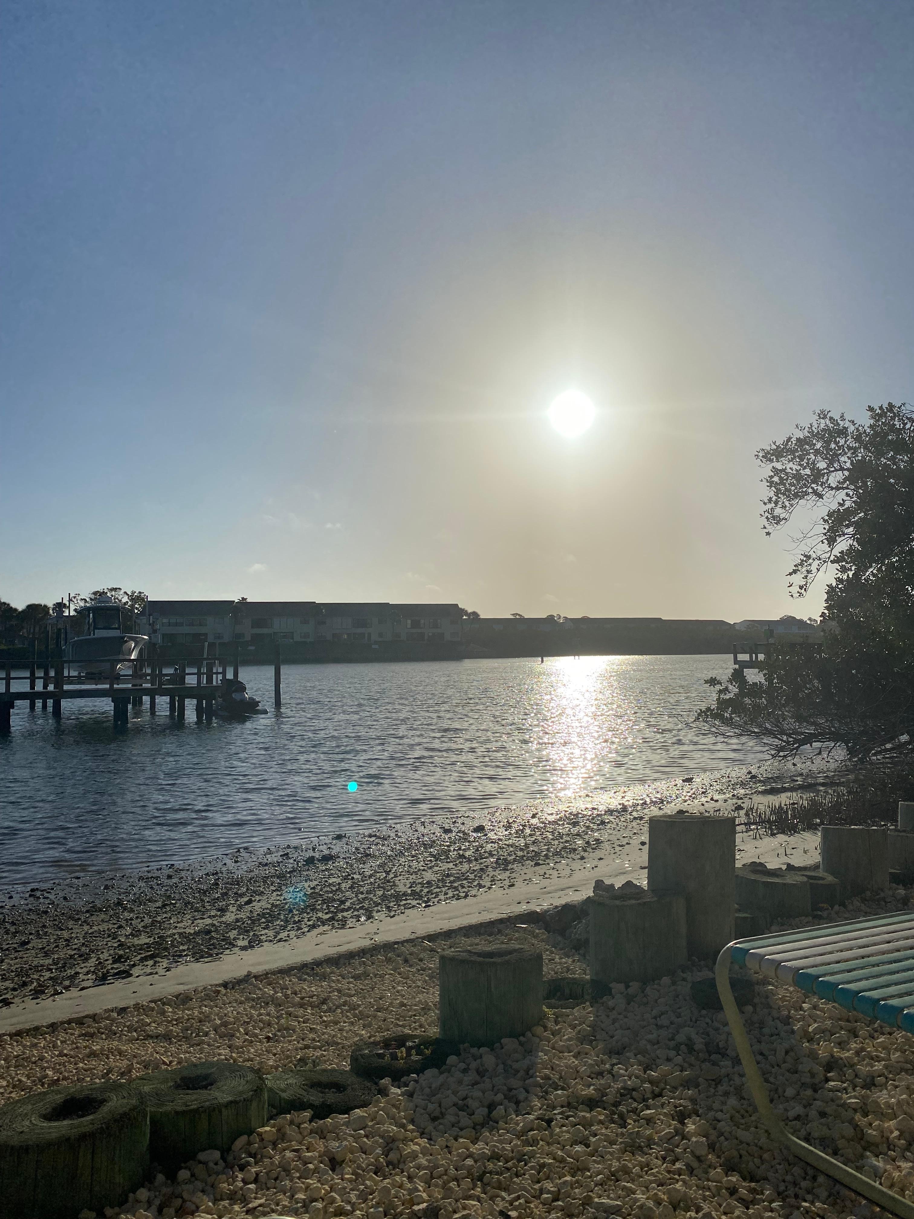 Morning at the inlet side of the building 