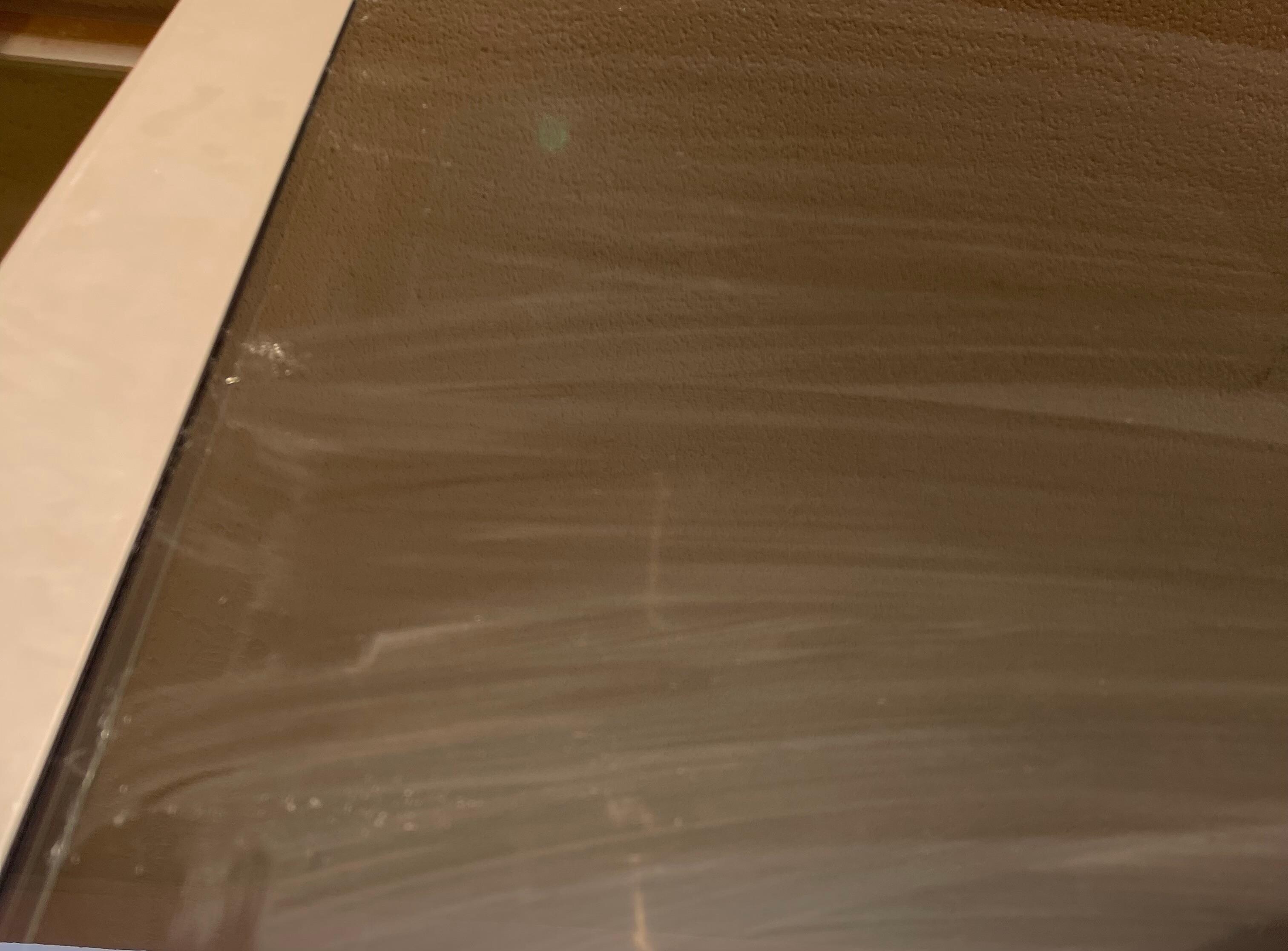 Glass doors dirty. 