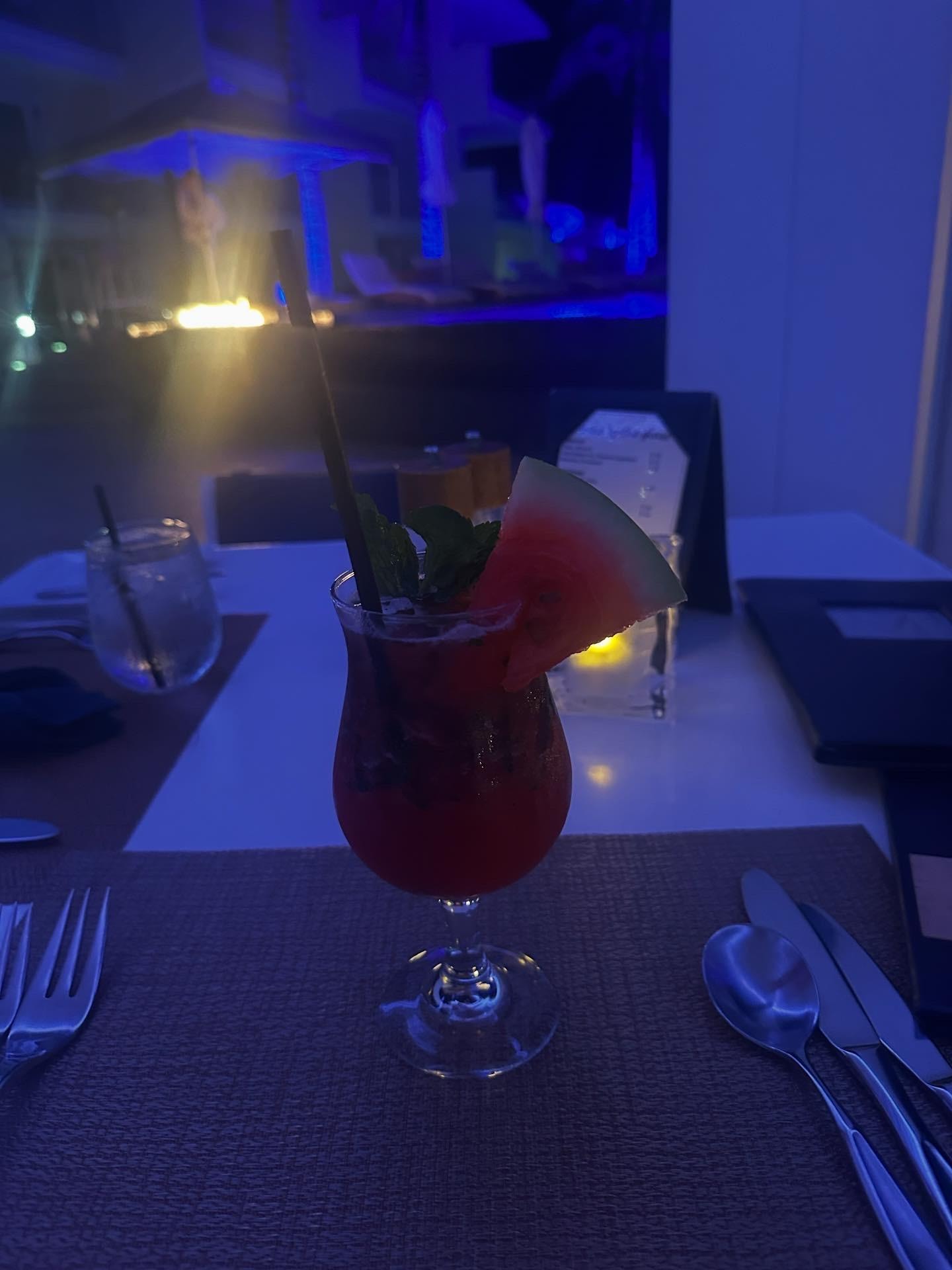 Watermelon martini was refreshing