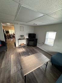 “Office” area - the electric fireplace was nice.