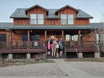 This is my family of 9
My sisters and our husbands took our mother to the Grand Canyon. We loved the log house and the views from every window.
