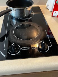 Stovetop that was broken and not cleaned
