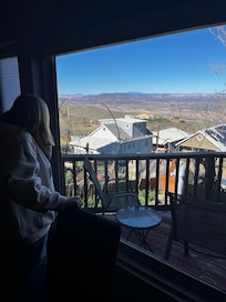 Opening the kitchen window on arrival.