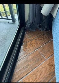 The leak at the door that had been happening and not addressed before we came.