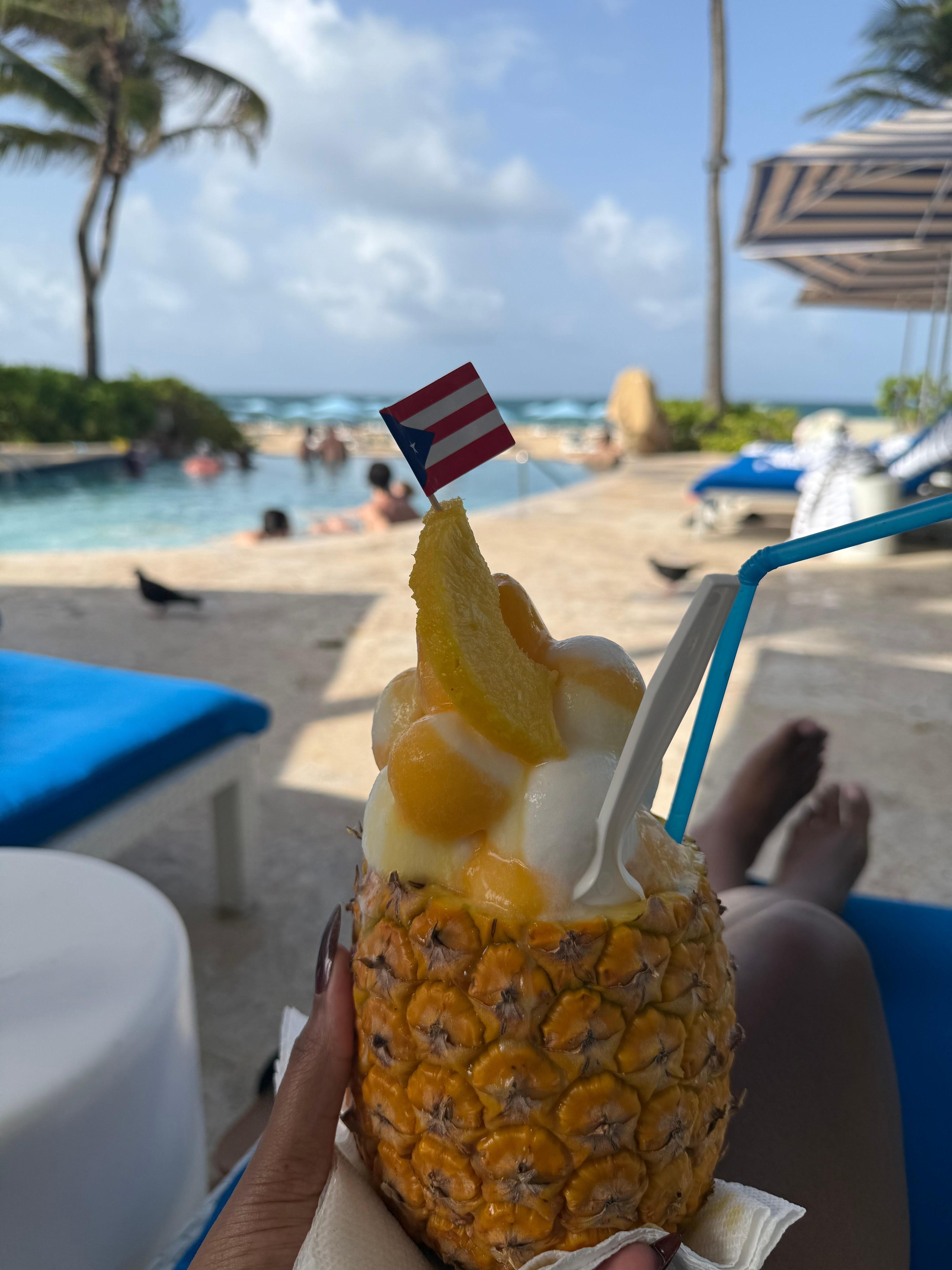 Poolside at one for the pools