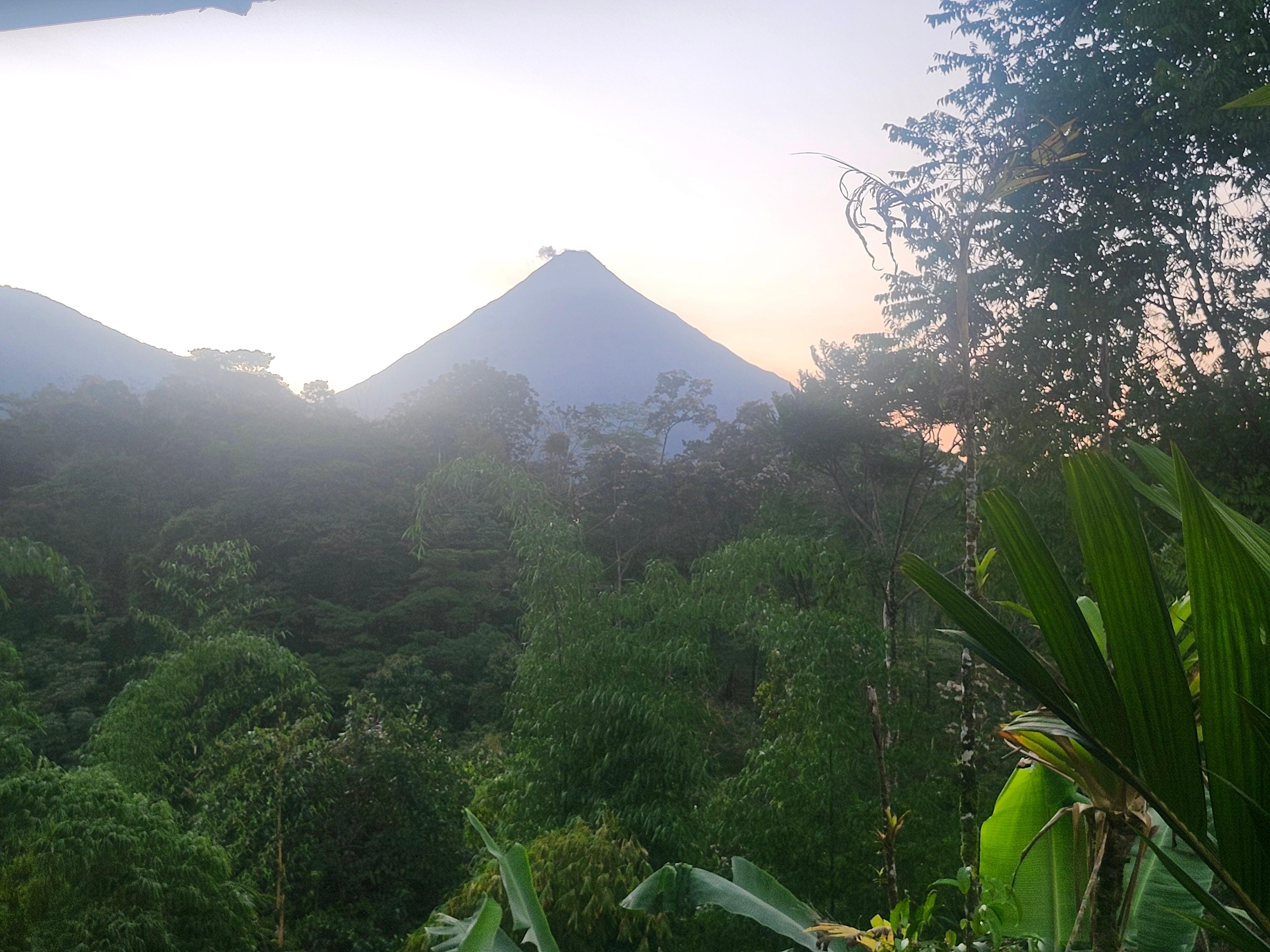 The view of mount Arenal from the lounge area
