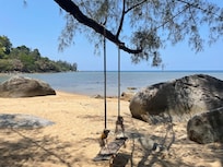 Beach in front of resort