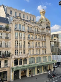 View from room with balcony at front of hotel