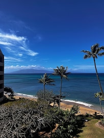 View of the beach and water from the lania