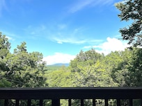 View from the deck of The Chalet on a sunny afternoon