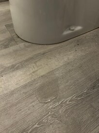 Pfütze vor/aus Toilette