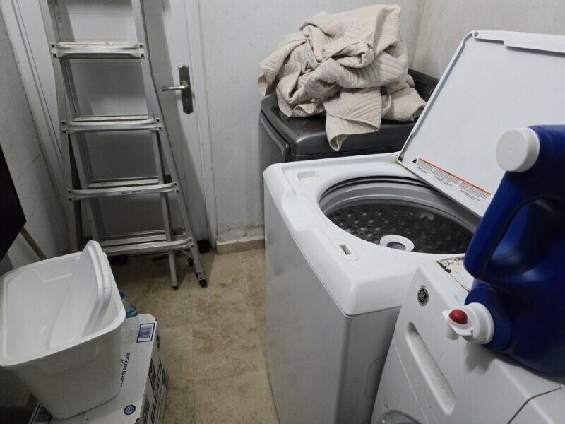 Dirty linen in laundry room