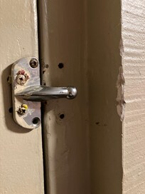 Broken lock on the door
