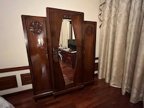 a solid wooden wardrobe