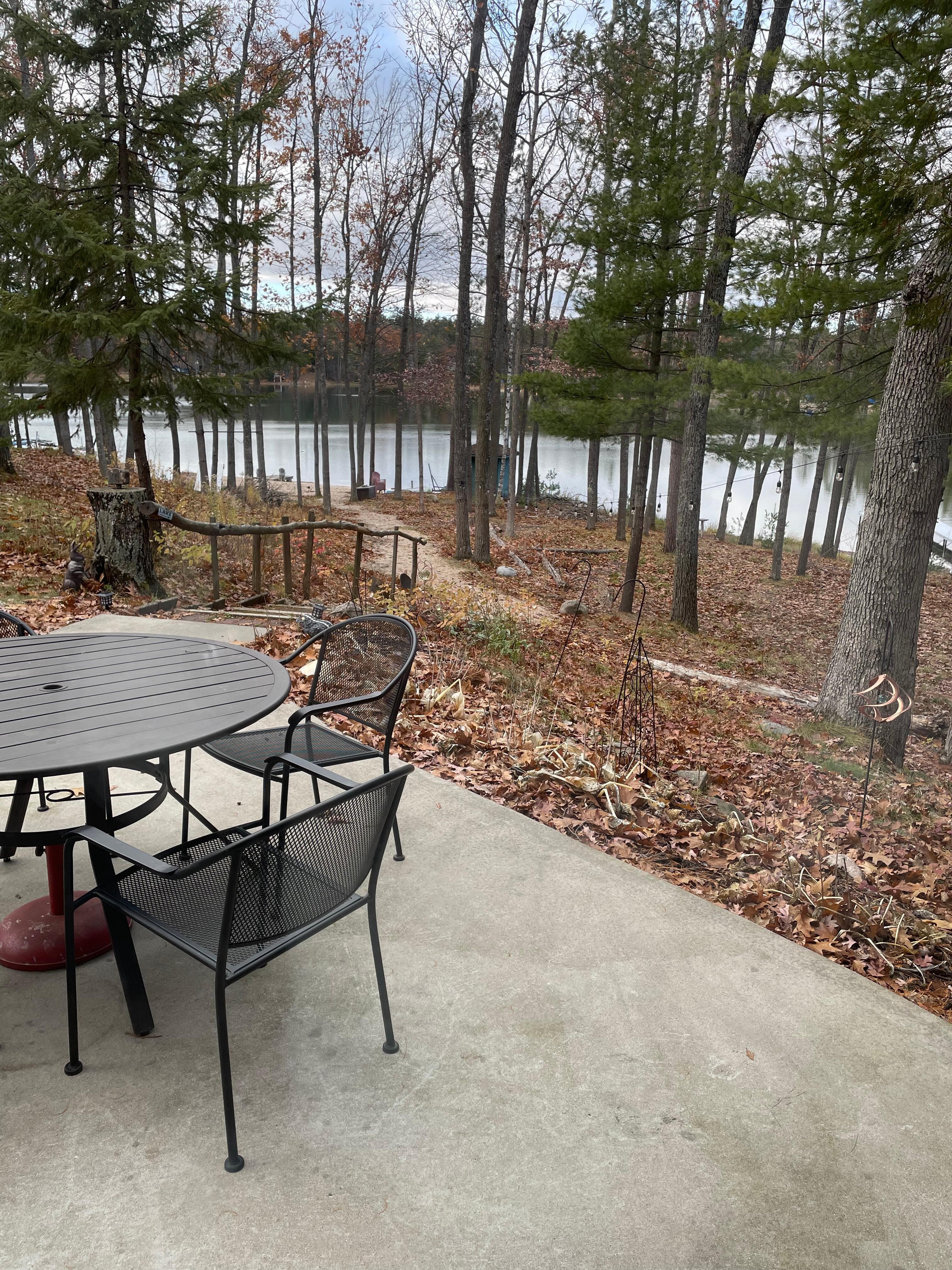From the rear door looking at the lake what a great view to see in the morning.