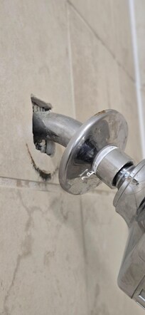 Shower pulling away from the wall