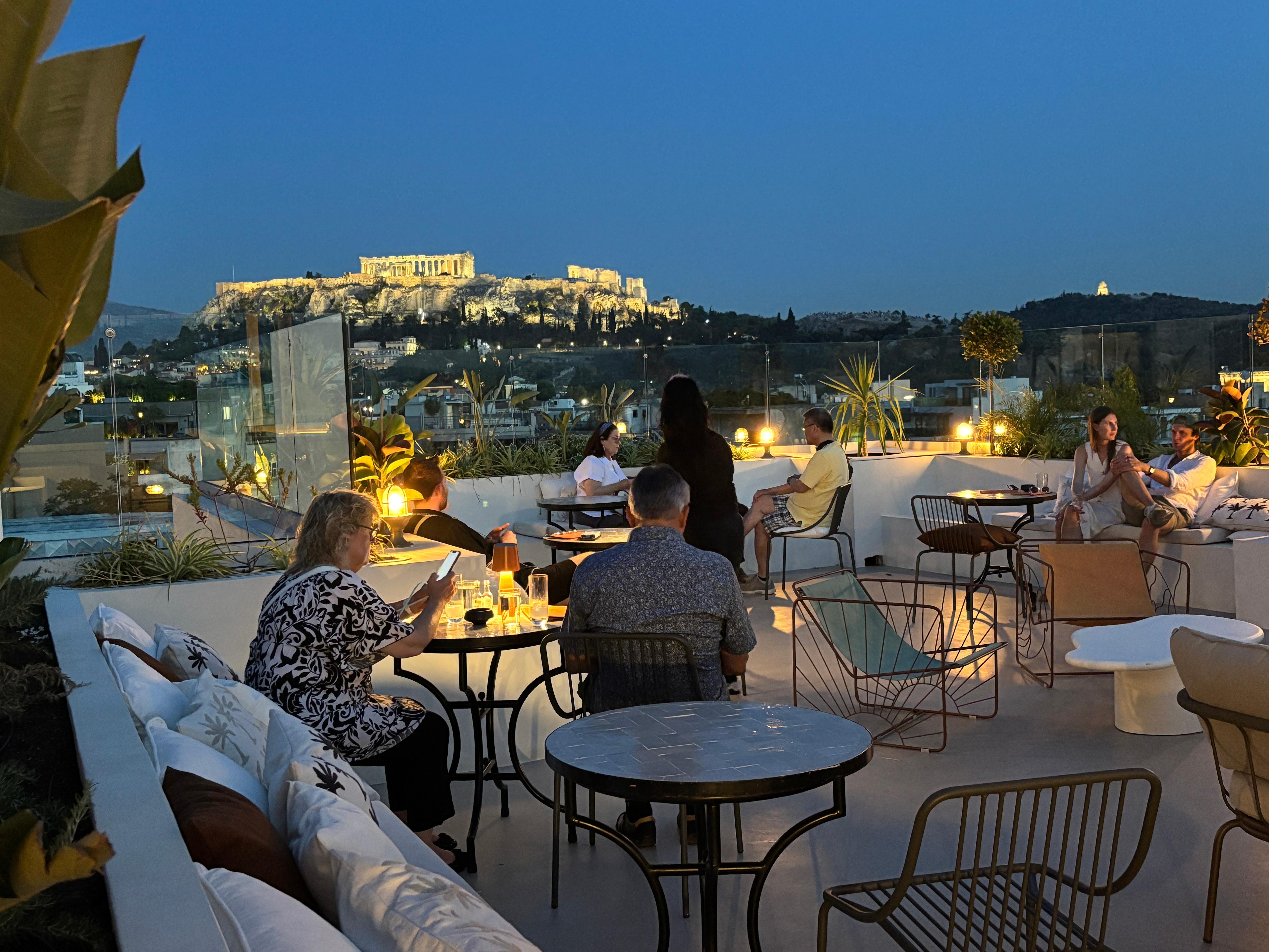 The roof top patio