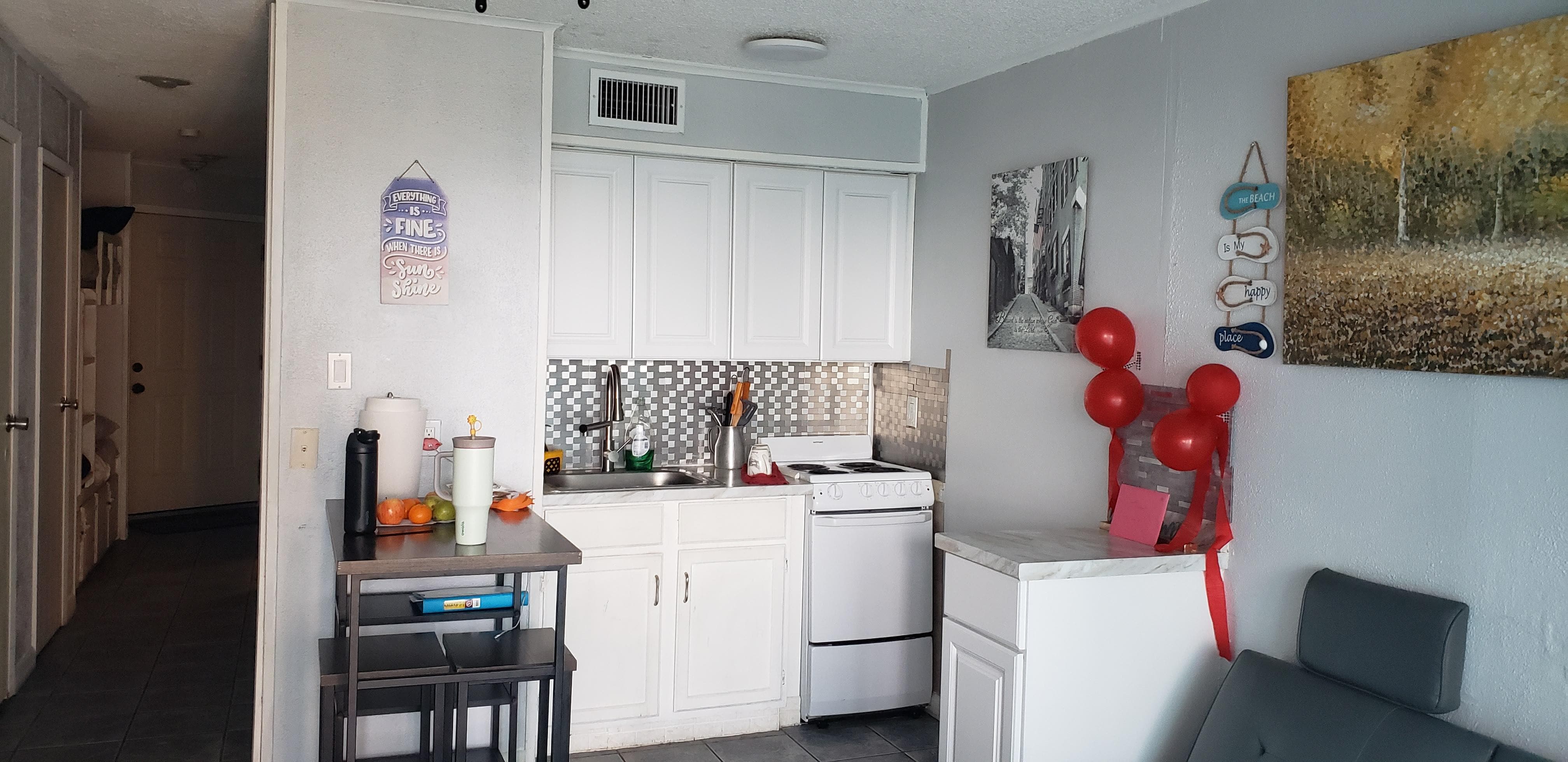 Living room.and kitchen area