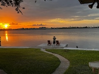 Sunset on the bay from the porch.