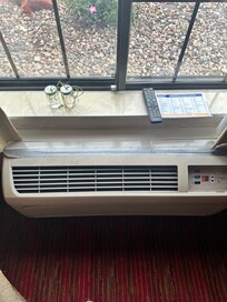 This ac unit was being held up by duct tape