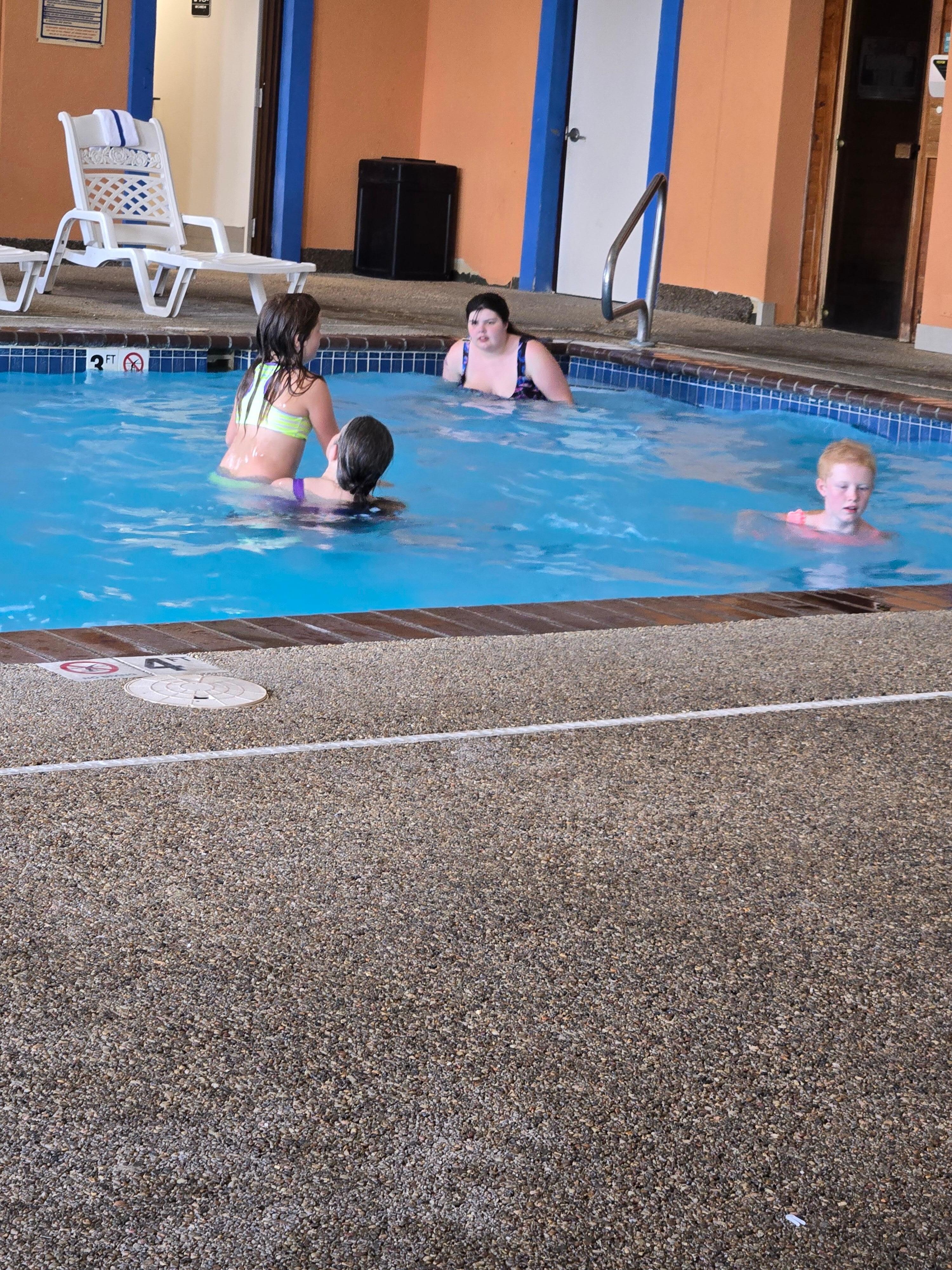 The kids in pool
