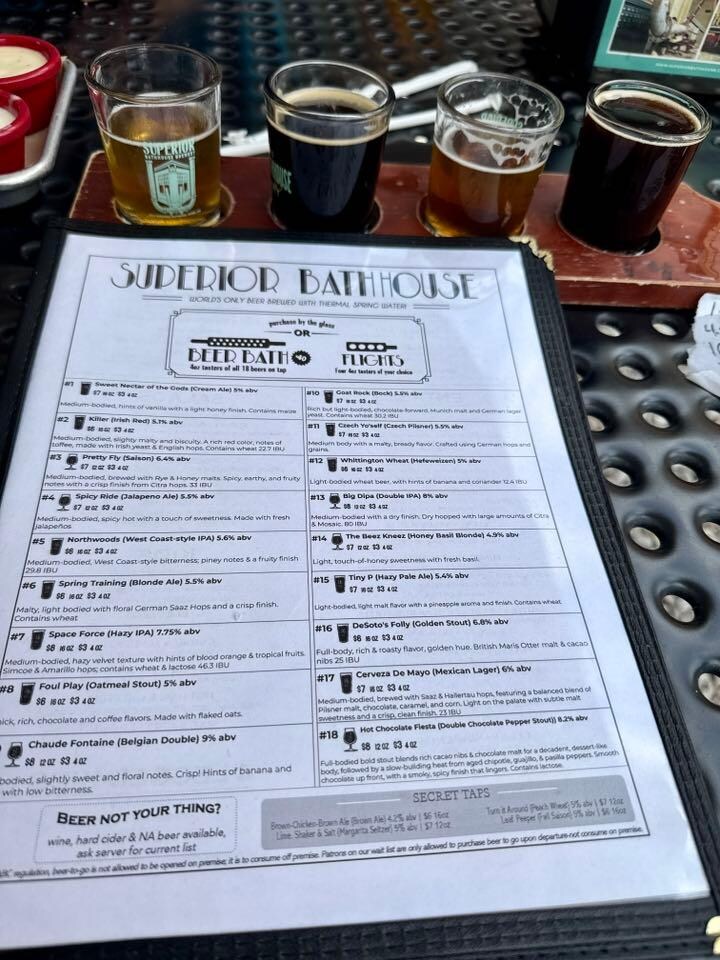 Superior Bathhouse Brewery is a MUST!