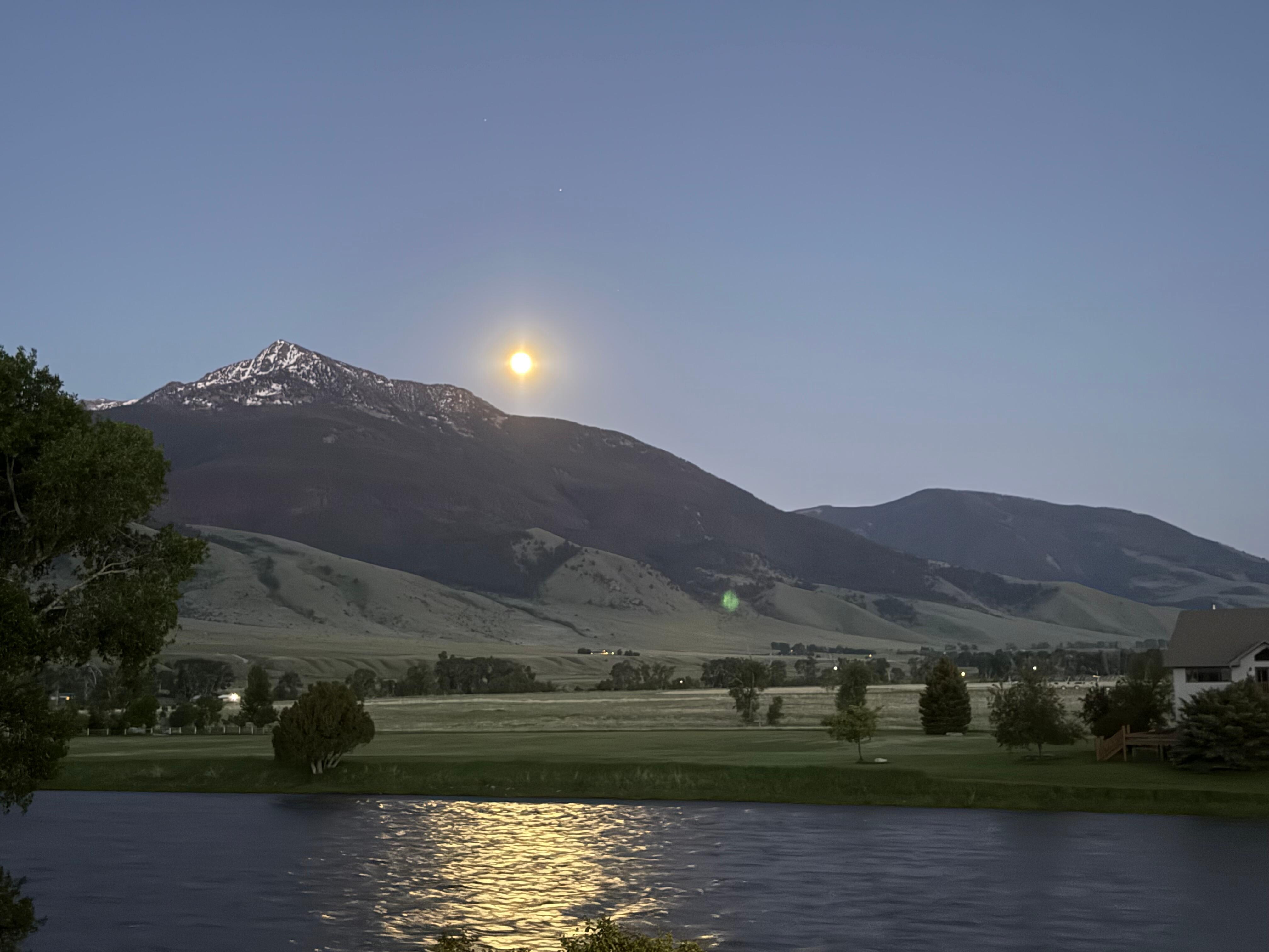 Beautiful moon over Mountains