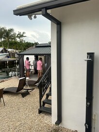 Grilling area around the corner of house