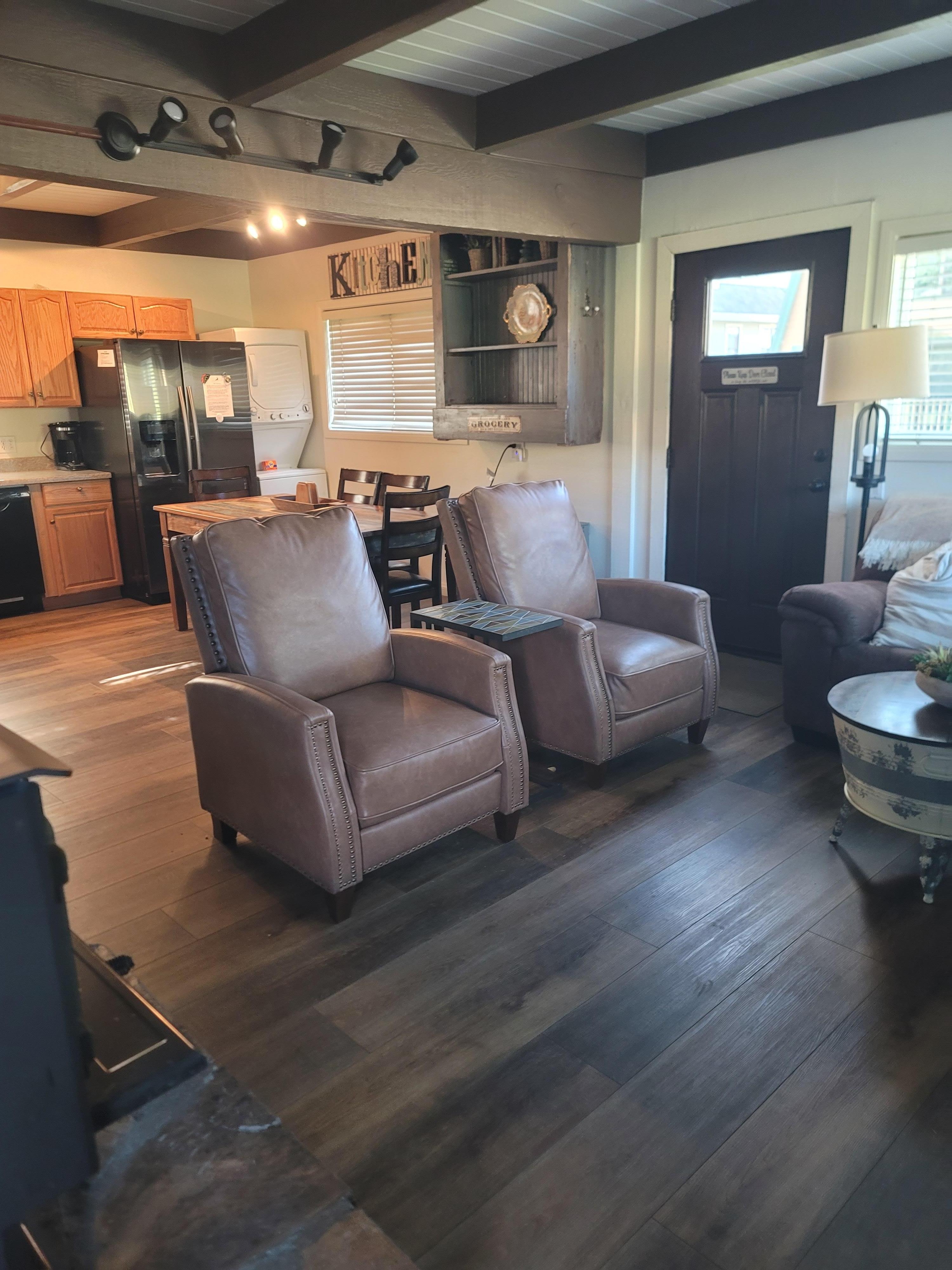 The open concept from the kitchen to the living room helps everyone feel included.