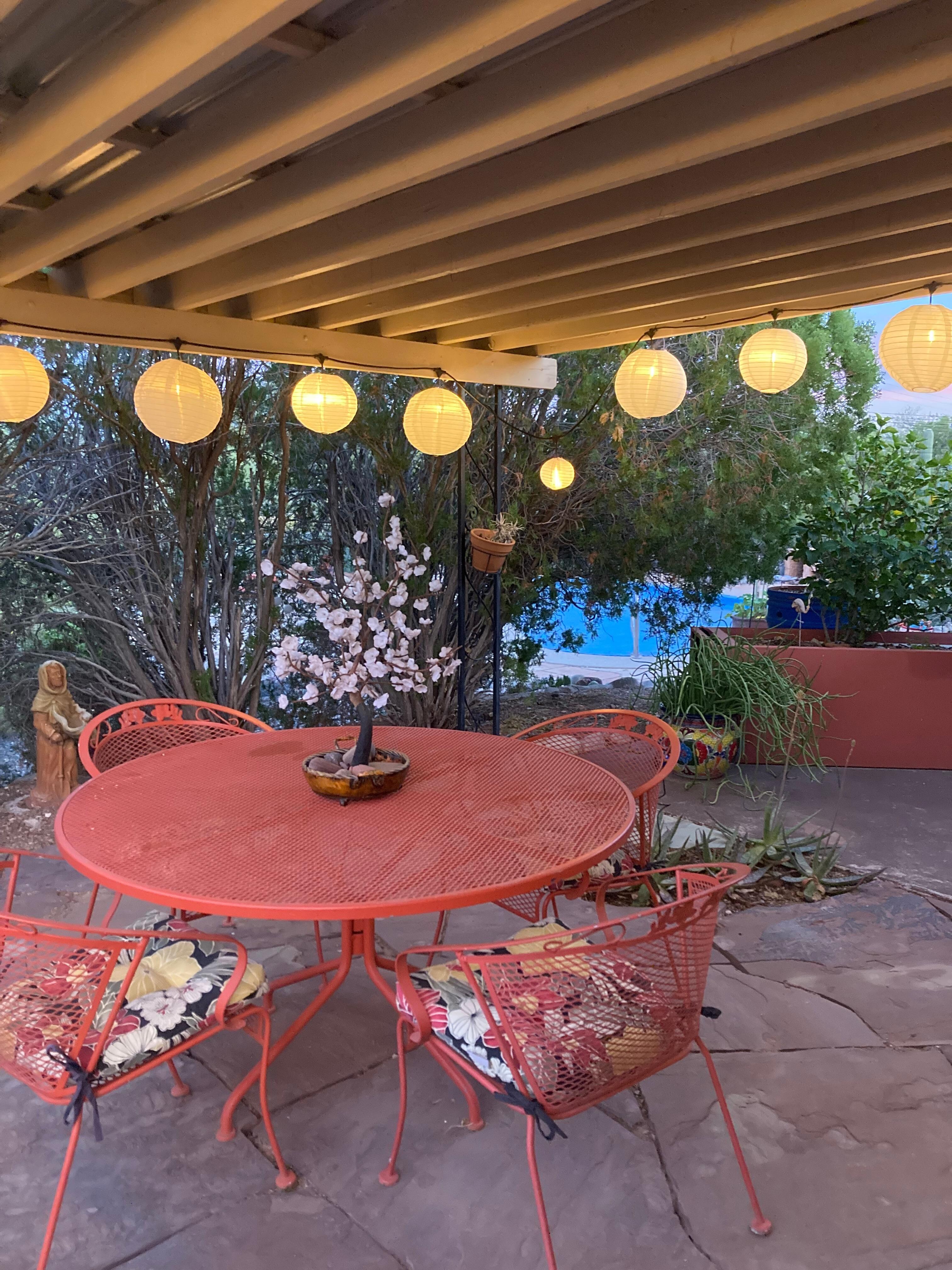 One of several outdoor seating areas 