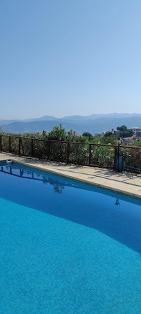 View from the seating area by the pool.