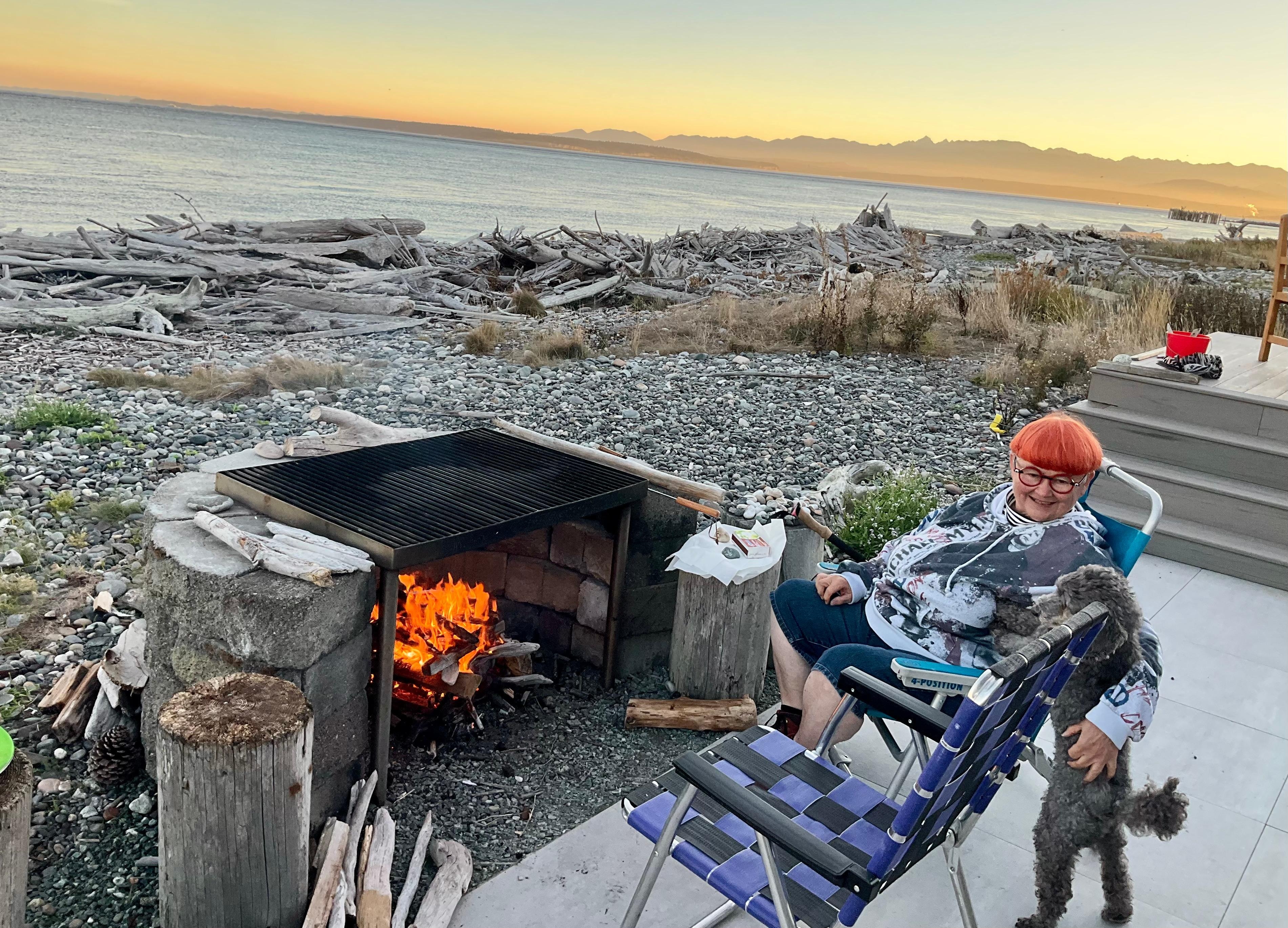 The firepit on the beach