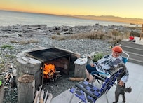 The firepit on the beach