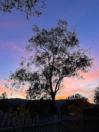 Sunset sky from the cottage patio.