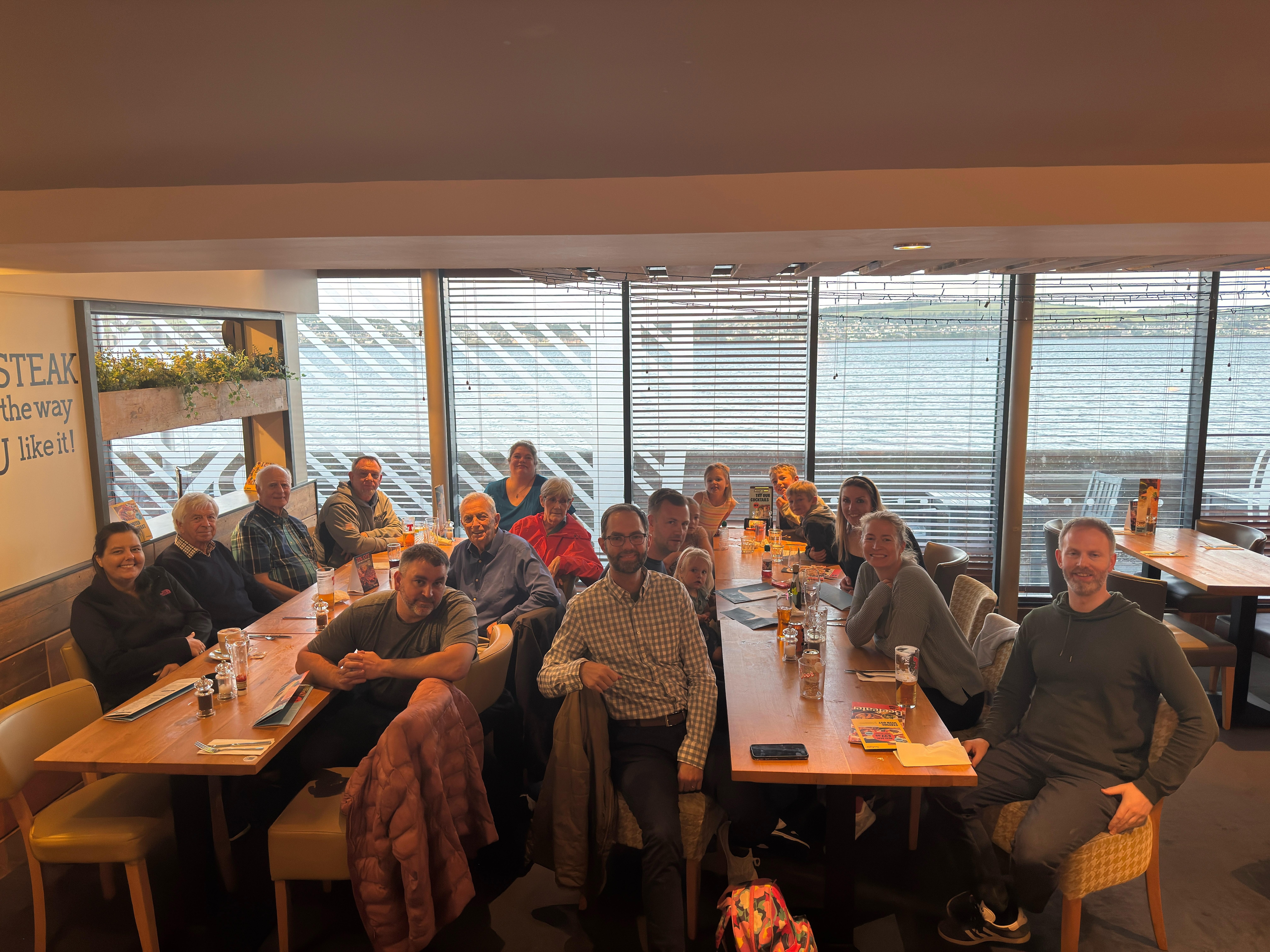 Dinner at the 
Beefeater steak restaurant steps away from the hotel