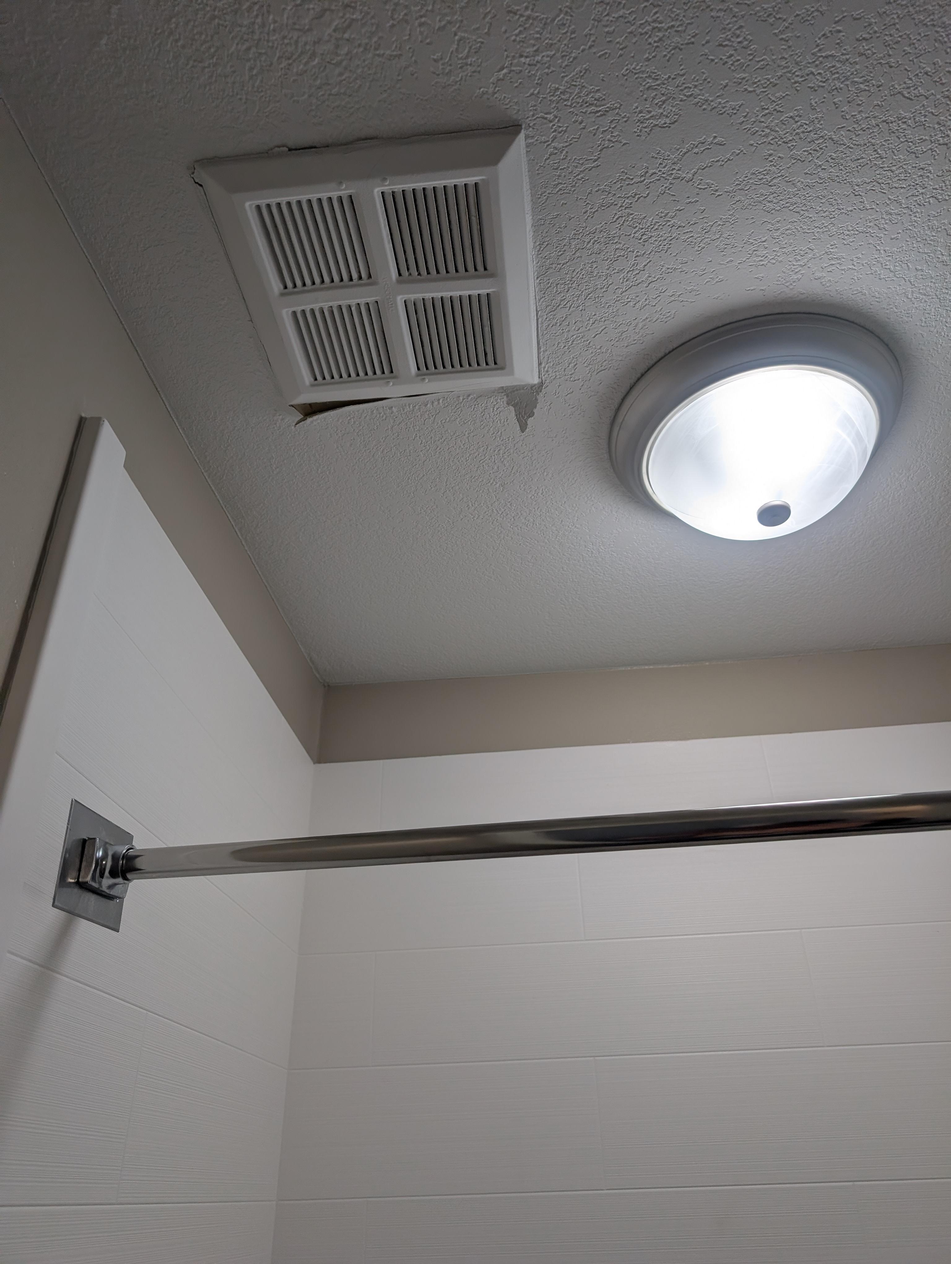 Ceiling peeling from vent in bathroom 
