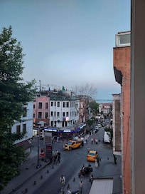 Looking out our window.