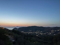 The view from the property at night
